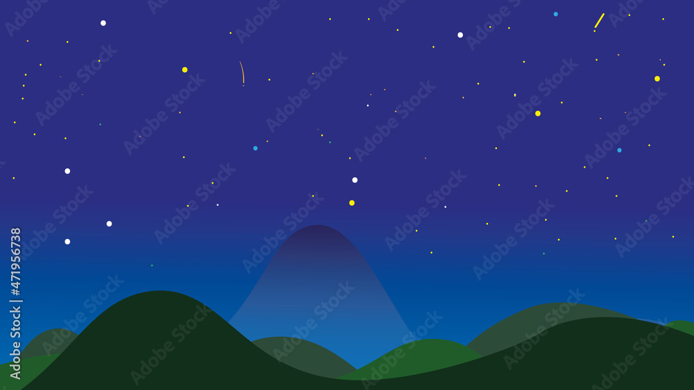 mountain landscape at night with star using pen tool and shape for desktop backgroun wallpaper and banner mountain landscape at night with star using pen tool and shape for desktop backgroun wallpaper and banner