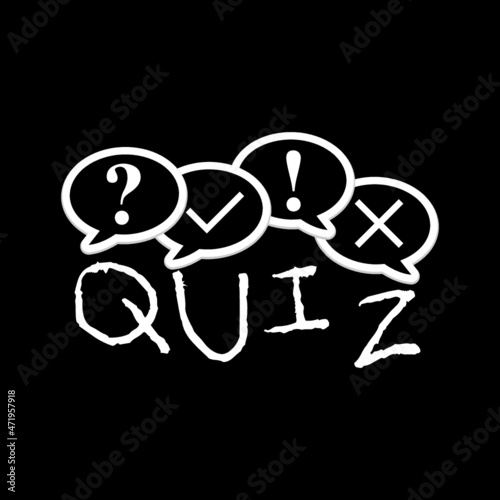 Quiz icon isolated on dark background