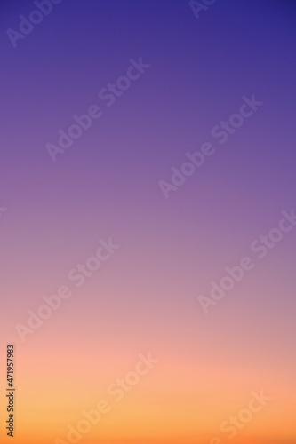 Abstract yellow orange purple gradient color of sky sunset . High vertical quality photo