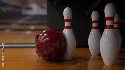 Bowling Ball Hits The Pins And Shatters