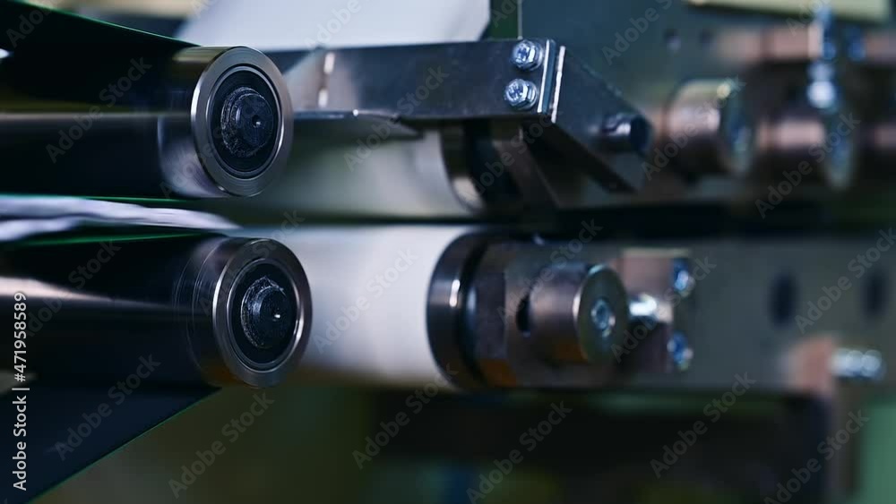 Roller rotation automated production. Factory technological producing diapers. Roller rotation automated production. Factory technological producing diapers.