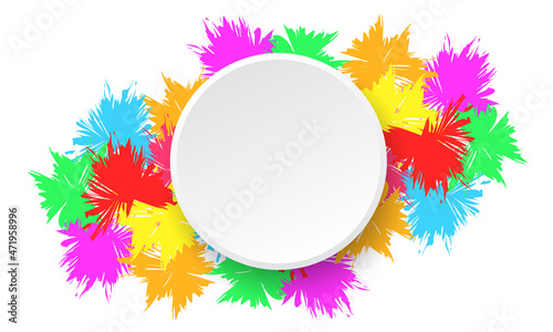 Vibrant Colorful Splatter Burst Vector Frame with White Circle