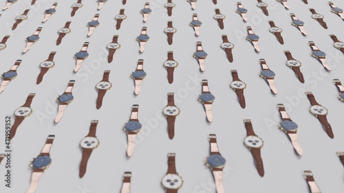 watch 3d render tiled pattern