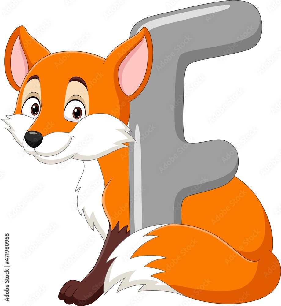 Obraz premium Alphabet letter F for Fox