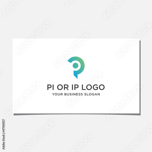 IP OR PI LOGO DESIGN VECTOR
