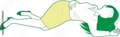 仰向けで倒れている女性①