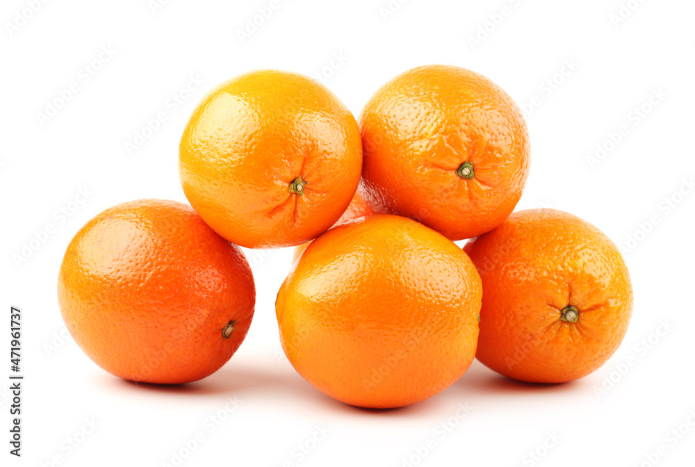 Orange fruit on the white background Orange fruit on the white background