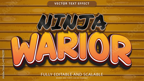 ninja warrior text effect editable eps file
