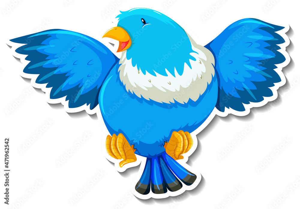 Cute blue bird animal cartoon sticker Cute blue bird animal cartoon sticker