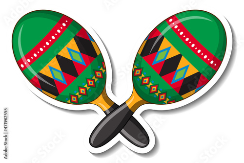 Maracas music instrument cartoon