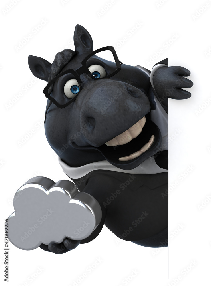 Naklejka premium Fun horse - 3D Illustration