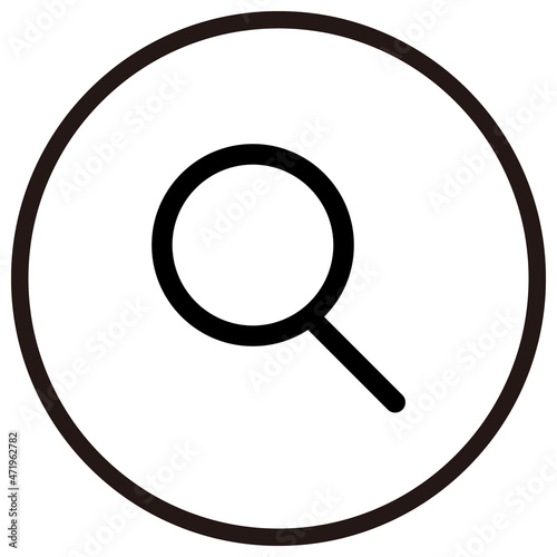 Roope round icon. Vector of magnifying glass.