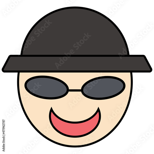Suspicious person's face. Person's vector.