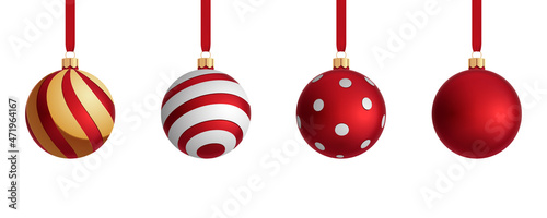 Christmass ball set, vector illustration of a xmas balls with different patterns on a plain backgrounds