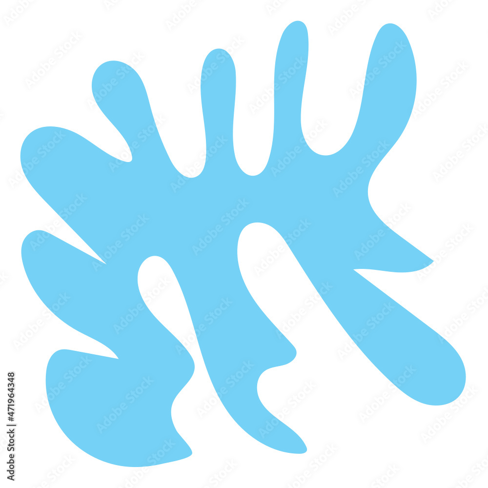 Abstract Shapes Hand Drawn Organic Baby Blue Spike Fluid Abstract Shapes Hand Drawn Organic Baby Blue Spike Fluid