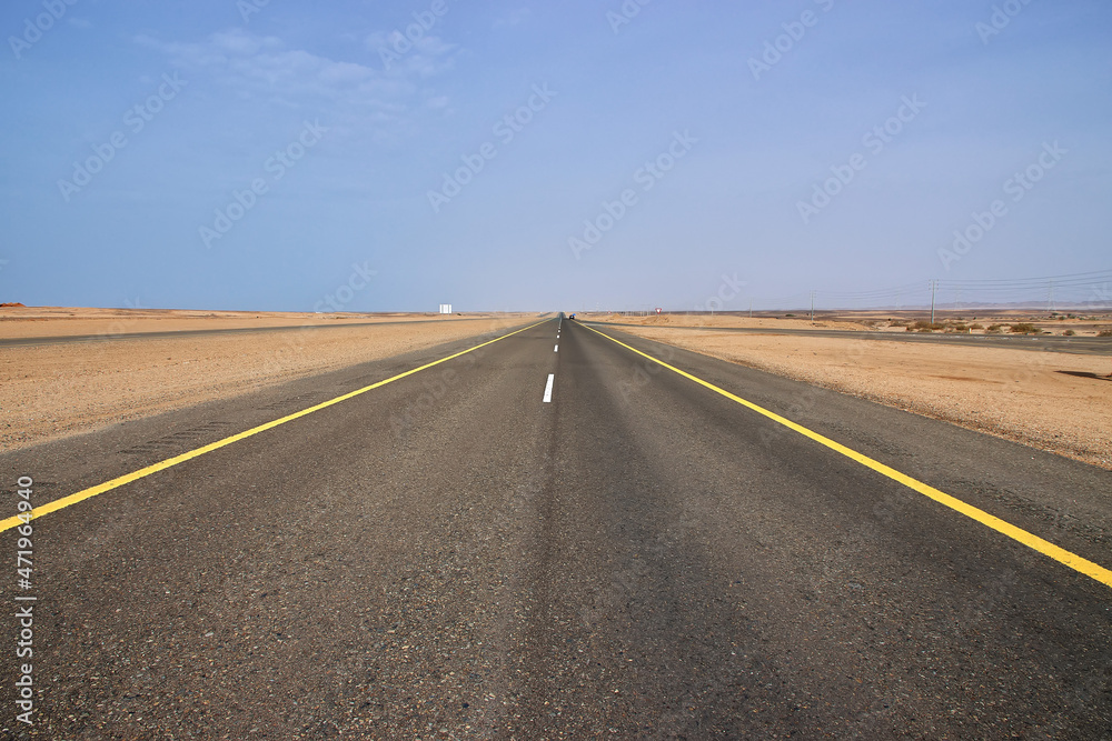 The road on the coast of Red sea, Saudi arabia