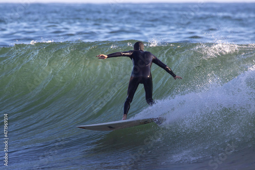 Surfing Rincon point in California in the fall