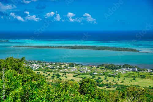 Ile aux Benitiers aerial view, Mauritius.
