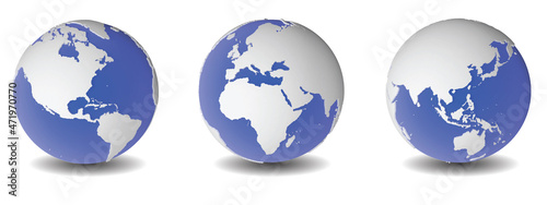 The global globe is a vector icon. Earth isolated on a white background illustration. On a white background, a cluster of earth globes.