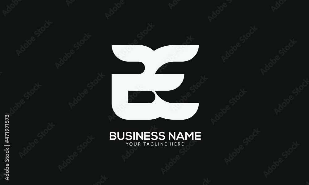 Alphabet BE or EB abstract monogram vector logo template