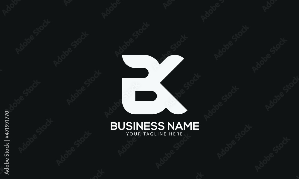 Alphabet BK or KB abstract monogram vector logo template Alphabet BK or KB abstract monogram vector logo template