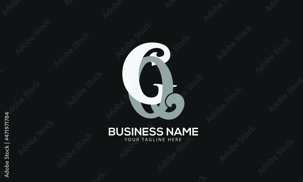 Alphabet CQ or QC abstract monogram vector logo template Alphabet CQ or QC abstract monogram vector logo template