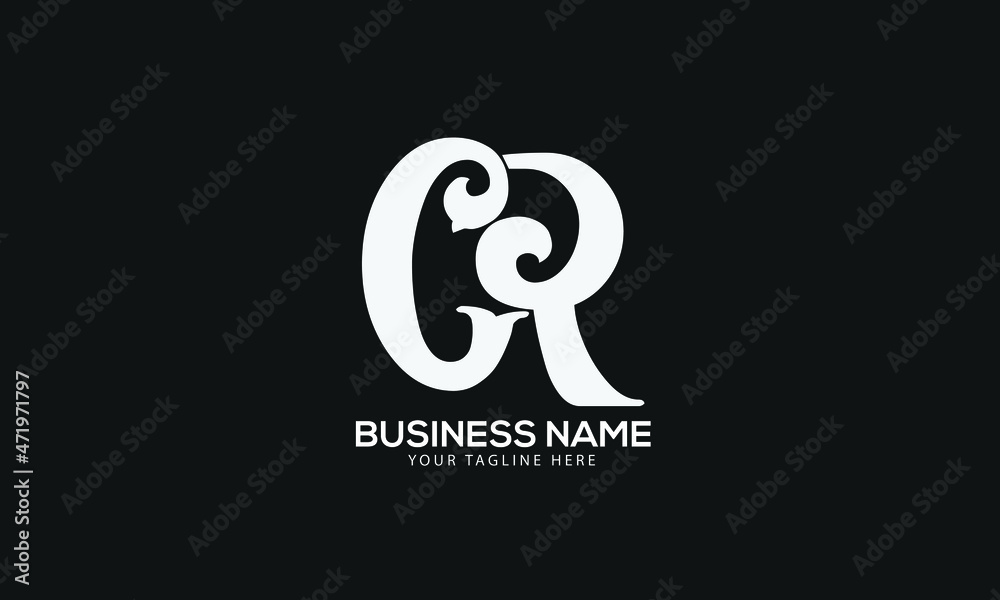 Alphabet CR or RC abstract monogram vector logo template Alphabet CR or RC abstract monogram vector logo template