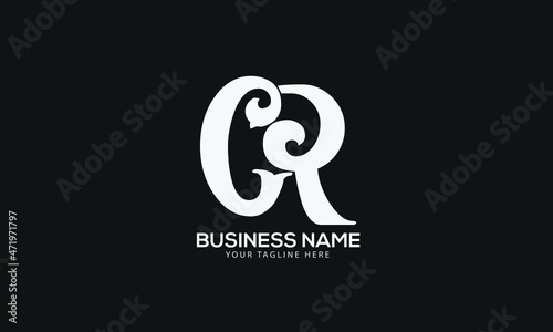 Alphabet CR or RC abstract monogram vector logo template