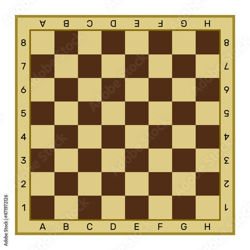 Numbered and lettered chess board