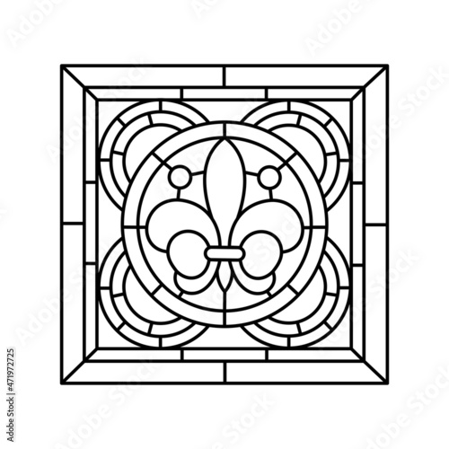 Gothic windows. Vintage frames. Church stained-glass windows