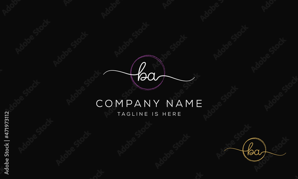 BA AB Signature initial logo template vector BA AB Signature initial logo template vector