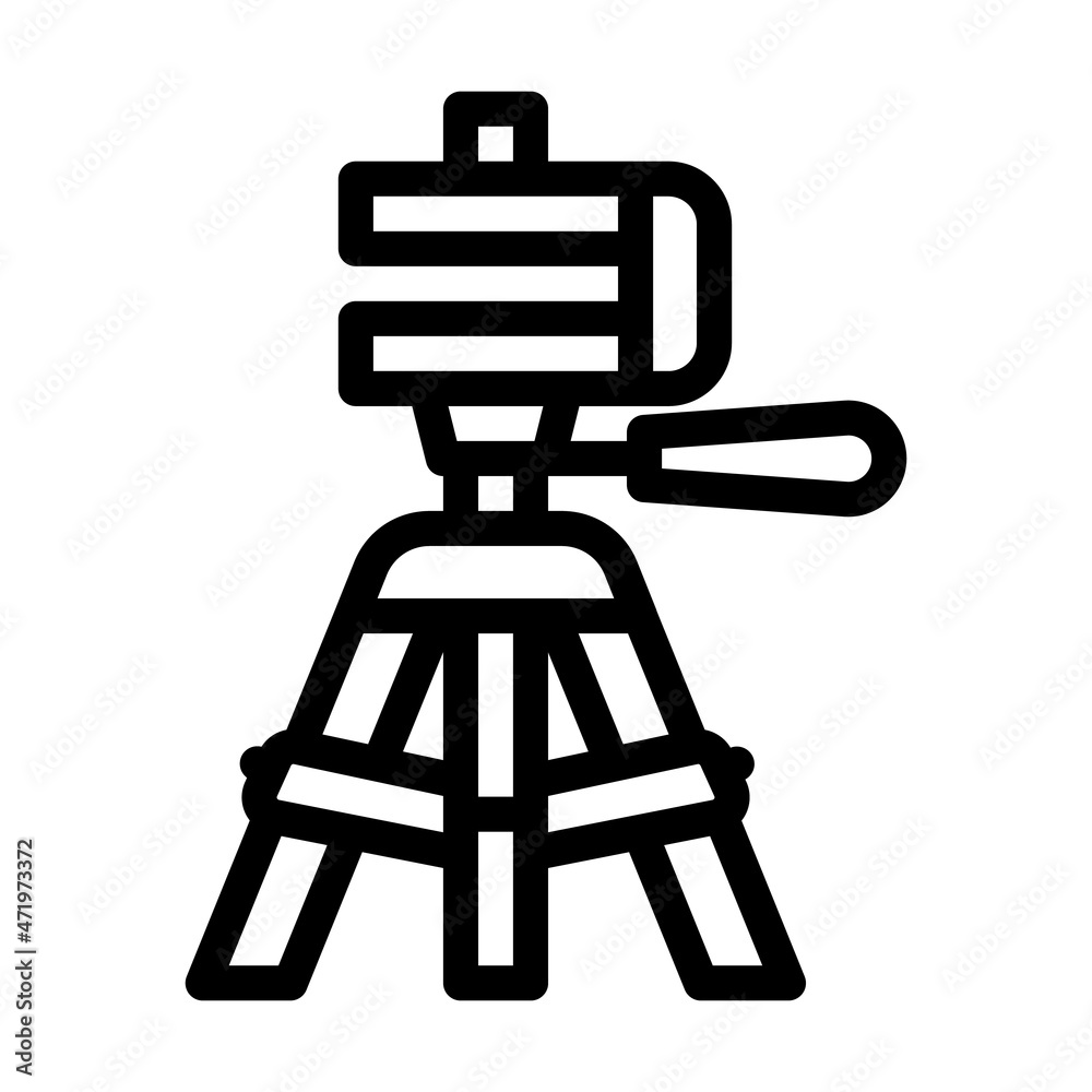 tripod accessory line icon vector. tripod accessory sign. isolated contour symbol black illustration tripod accessory line icon vector. tripod accessory sign. isolated contour symbol black illustration