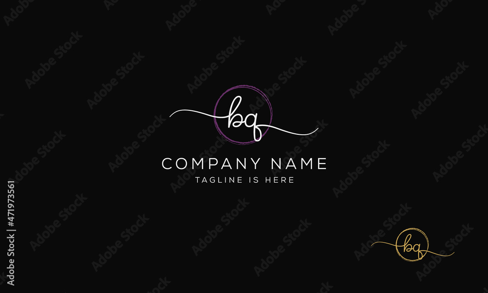 BQ QB Signature initial logo template vector