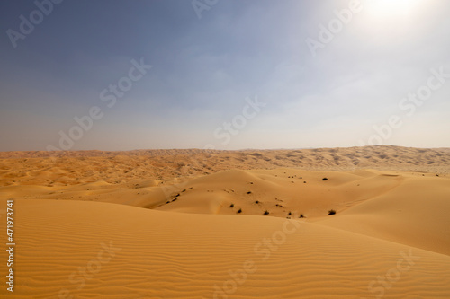 Orange sands desert resort in the Empty Quarter (Rub' al Khali) area of Abu Dhabi, United Arab Emirates