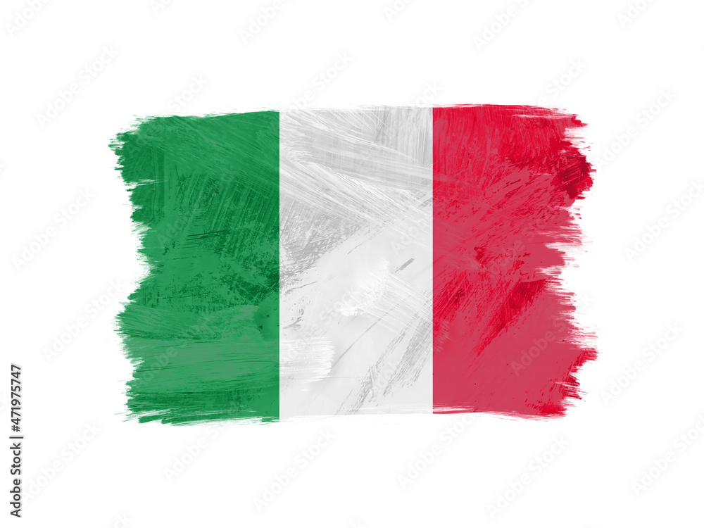 ドライブラシでペイントしたイタリア国旗のシンボルアイコンイラスト Stock Illustration Adobe Stock