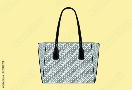 Woman bag icon, black and white fashion bag from famous brands