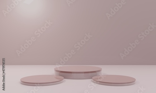 Empty 3d podium for cosmetic product display showcase. Best for any product presentation. Minimalistic 3d Render © Hepta