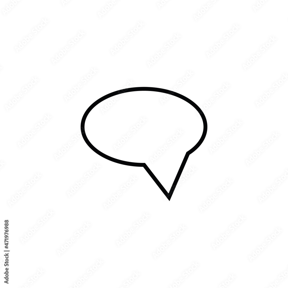 Sing and symbols concept. Single line icon for internet pages, apps, sites, banners, flyers. Line icon of simple speech bubble for conversations Sing and symbols concept. Single line icon for internet pages, apps, sites, banners, flyers. Line icon of simple speech bubble for conversations