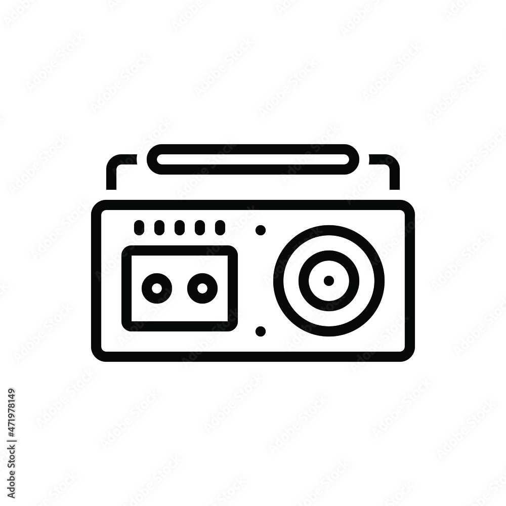 Black line icon for stereo Black line icon for stereo