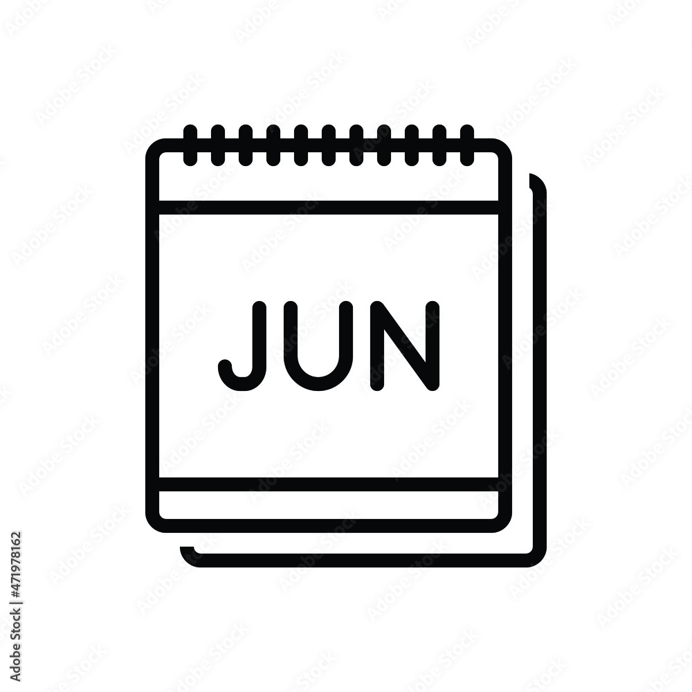 Black line icon for jun month