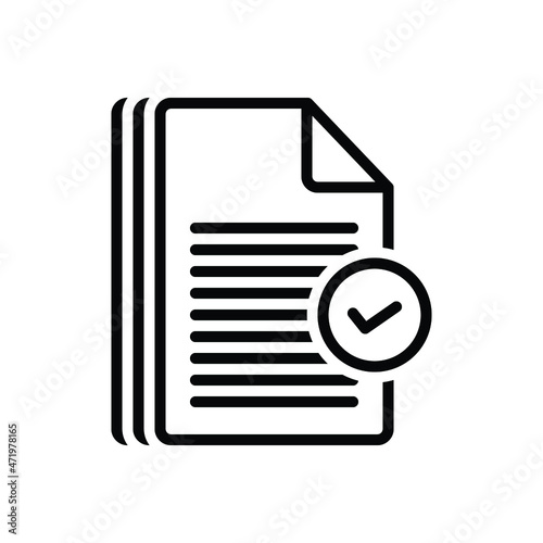 Black line icon for validation