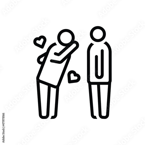 Black line icon for respect