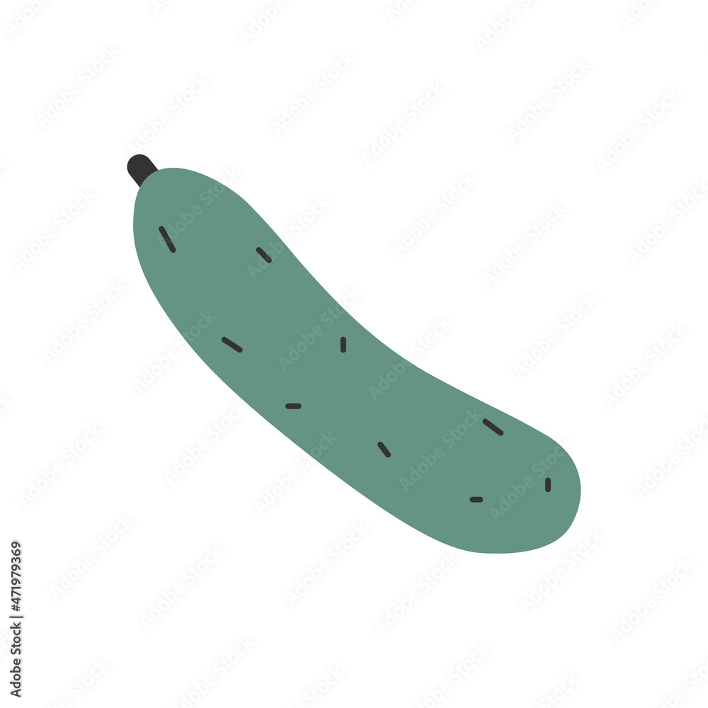 Doodle cucumber. Vector clipart of gherkin. Vegetable. Doodle cucumber. Vector clipart of gherkin. Vegetable.
