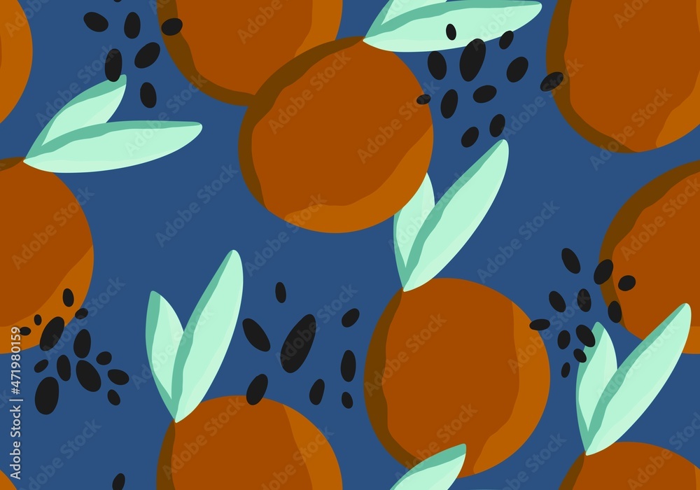 Fruit seamless pattern with oranges for fabrics and textiles 