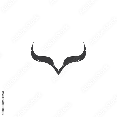 bull head horn icon template