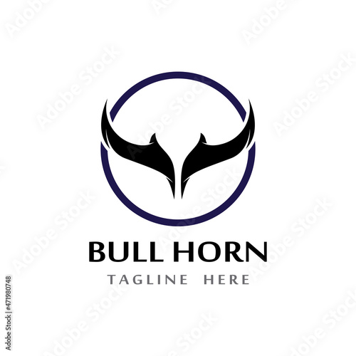 bull head horn icon template