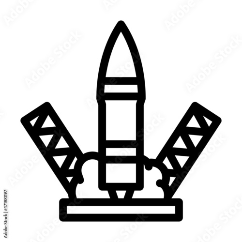 rocket launch line icon vector. rocket launch sign. isolated contour symbol black illustration