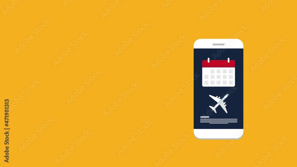 Flight delay info or travel agenda. Online reminder. Important airline airplane departure notification message on mobile phone Flight delay info or travel agenda. Online reminder. Important airline airplane departure notification message on mobile phone