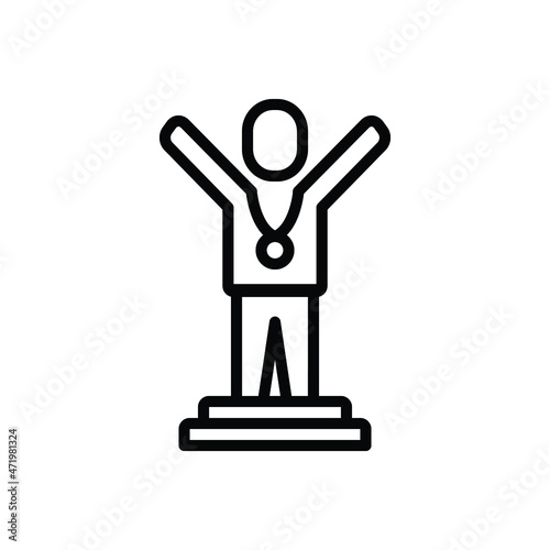 Black line icon for triumph