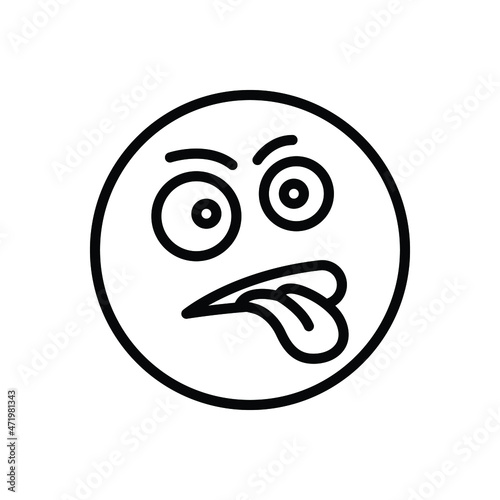 Black line icon for badly
